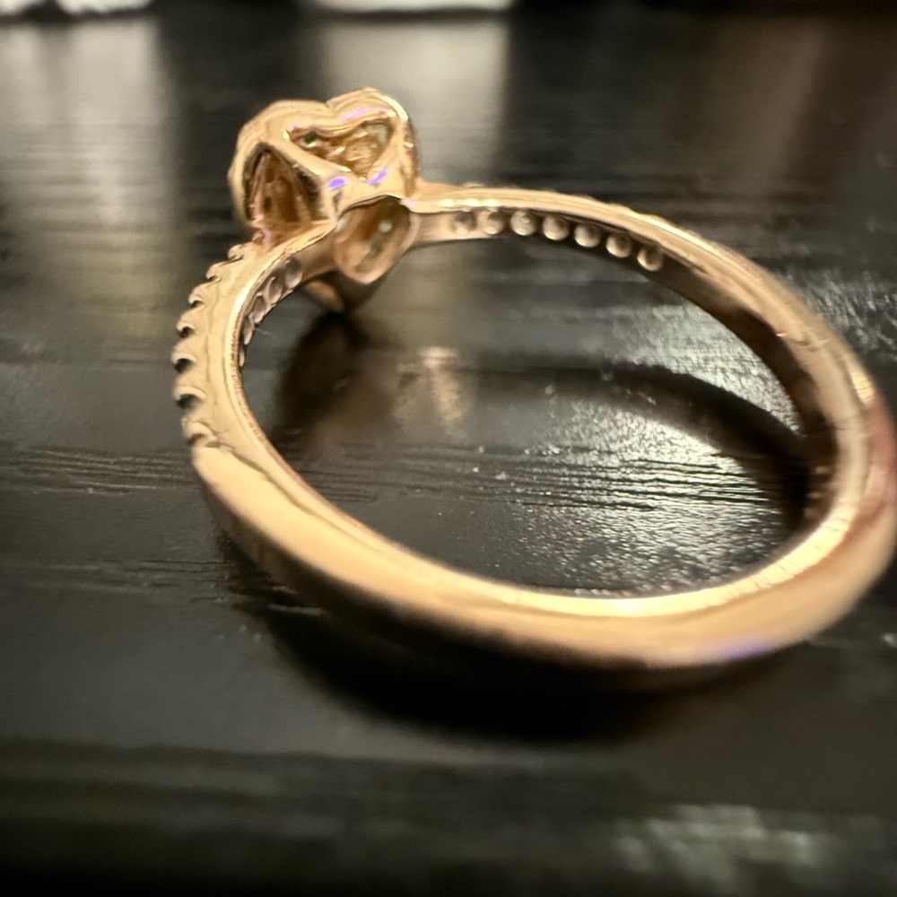 Pandora Rose Gold Heart Ring with Clear Stone - Picture 8 of 8